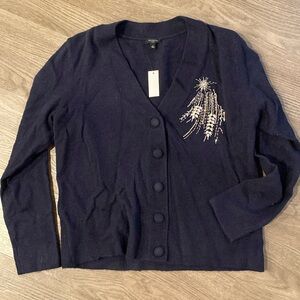Talbots Womens Jewel Button Up Cardigan
Petite Large Navy Blue